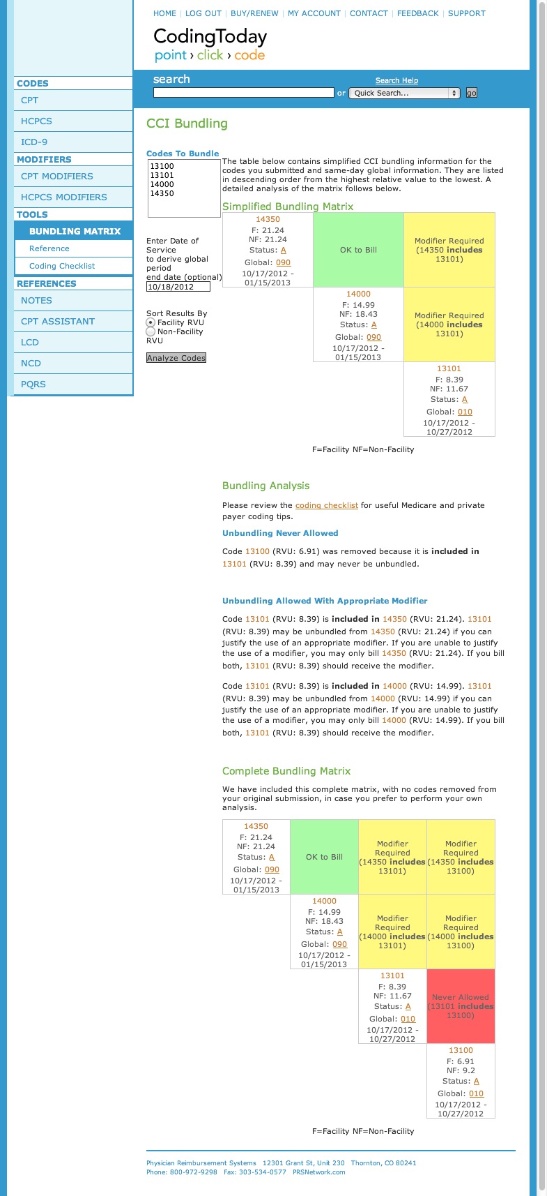 Bundling Matrix